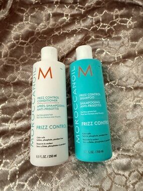 Moroccanoil Teal and White Frizz Control Shampoo & Conditioner